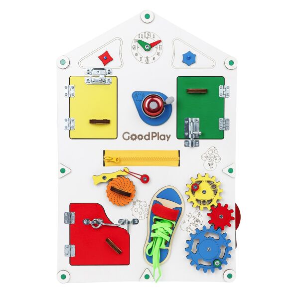 

Бизиборд GoodPlay ГудПлей Доска розвивающая дом 38×56×6 см (D008)