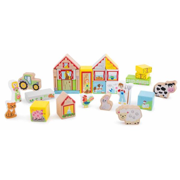 

Набор детских кубиков New Classic Toys Ферма 23 × 17 × 3 см (10820)