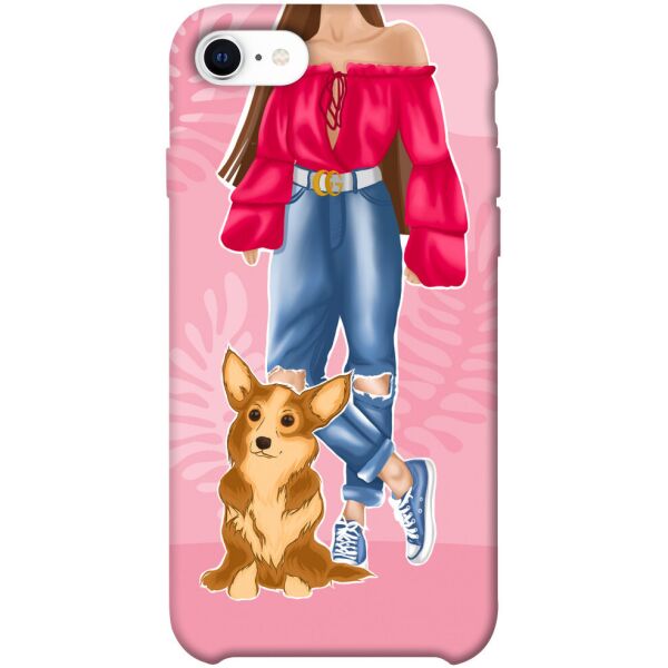 

Чехол itsPrint Girl and corgi для Apple iPhone SE (2020)