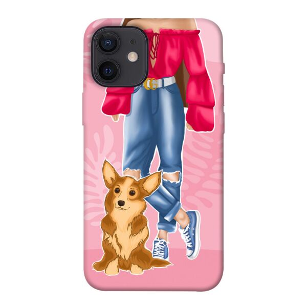

Чехол itsPrint Girl and corgi для Apple iPhone 12 mini (5.4")