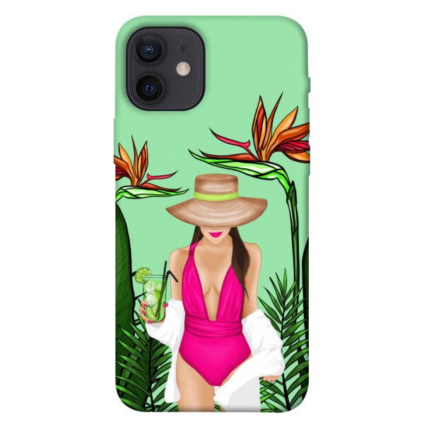 

Чехол itsPrint Tropical girl для Apple iPhone 12 (6.1")