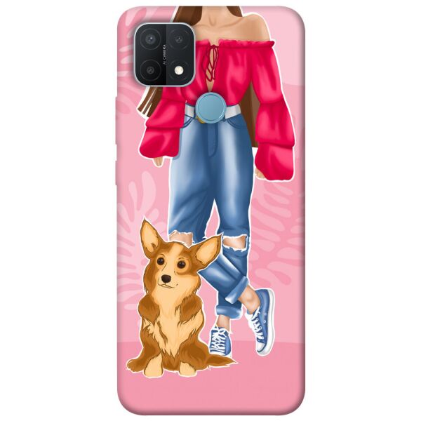 

Чехол itsPrint Girl and corgi для Oppo A15s / A15