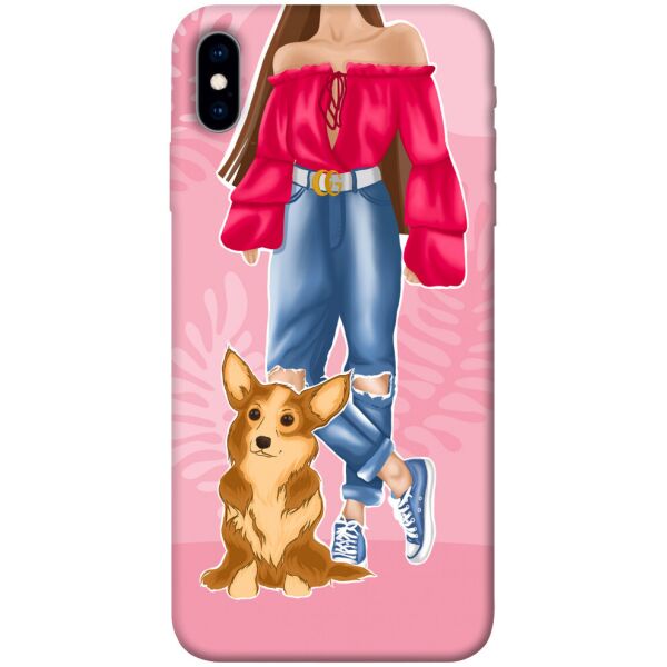 

Чехол itsPrint Girl and corgi для Apple iPhone XS (5.8")