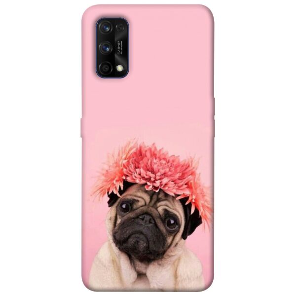 

Чехол itsPrint Мопс с цветами для Realme 7 Pro
