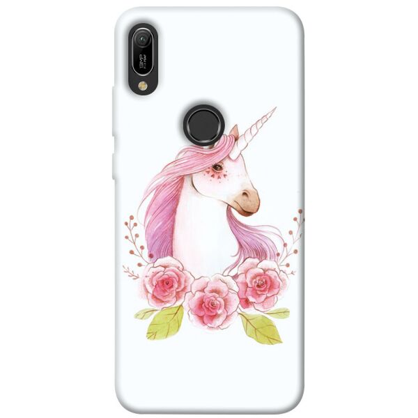 

Чехол itsPrint Единорог с цветами для Huawei Y6 (2019)