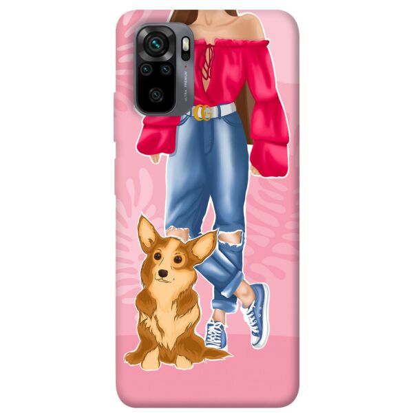 

Чехол itsPrint Girl and corgi для Xiaomi Redmi Note 10