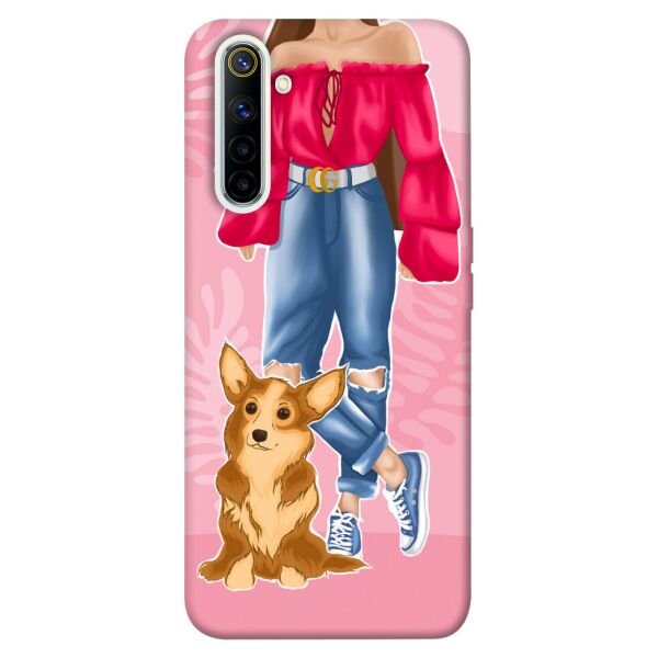 

Чехол itsPrint Girl and corgi для Realme 6