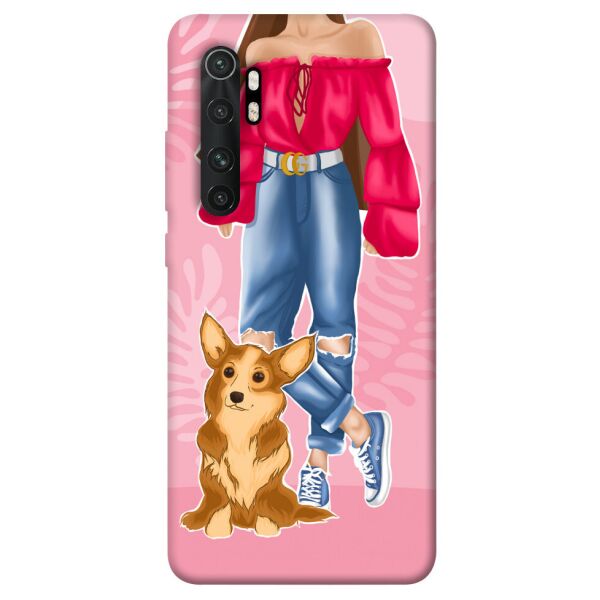 

Чехол itsPrint Girl and corgi для Xiaomi Mi Note 10 Lite