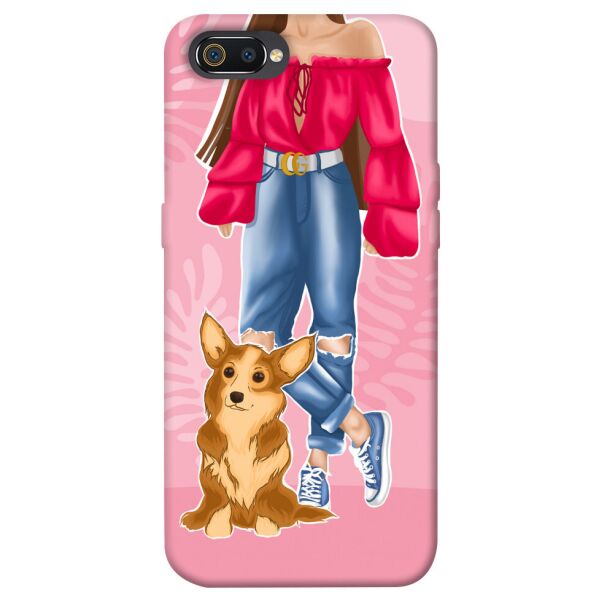 

Чехол itsPrint Girl and corgi для Realme C2