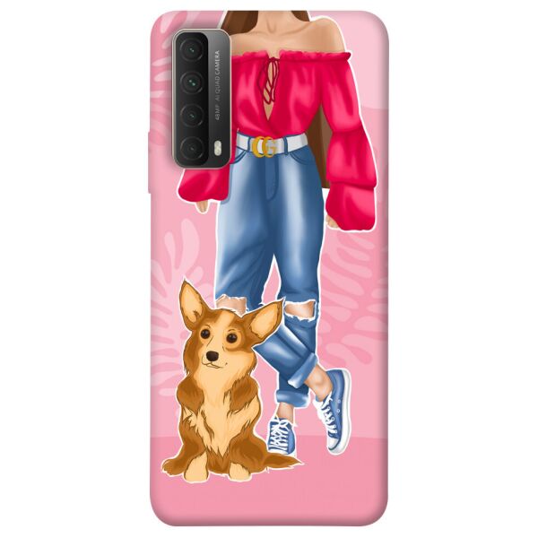 

Чехол itsPrint Girl and corgi для Huawei P Smart (2021)