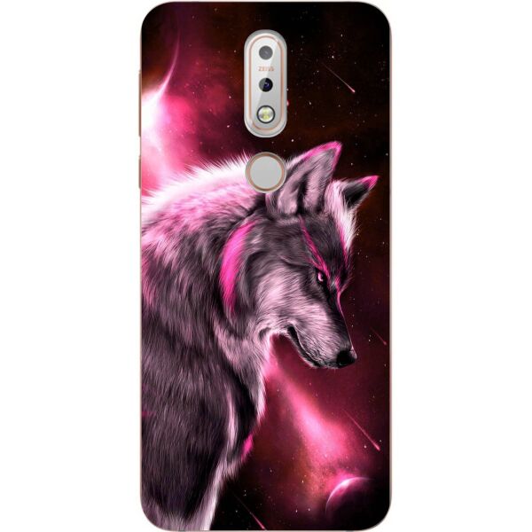 

Силиконовый чехол бампер Amstel для Nokia 7.1 с картинкой Волк