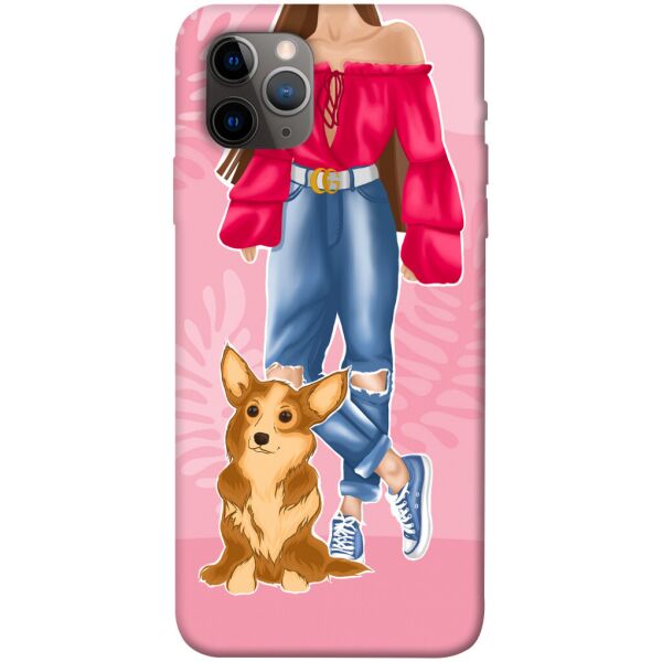 

Чехол itsPrint Girl and corgi для Apple iPhone 11 Pro Max (6.5")