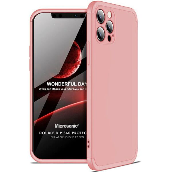 

Пластиковая накладка GKK LikGus 360 градусов (opp) для Apple iPhone 12 Pro Max (6.7") Розовый / Rose gold
