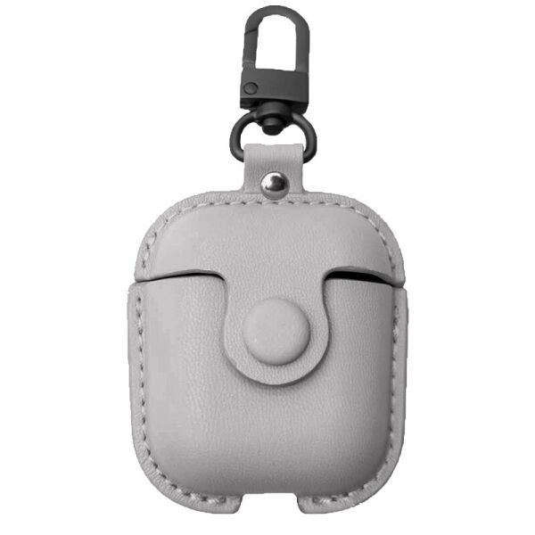 

Кожаный футляр Leather bag для наушников AirPods Серый