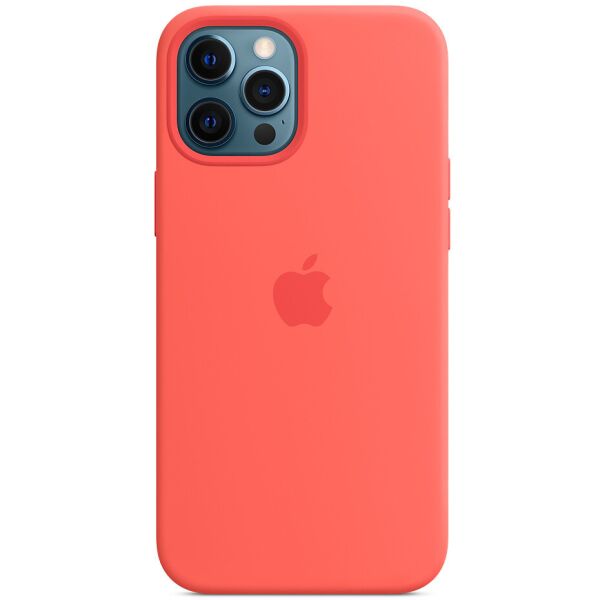 

Чехол Silicone case (AAA) full with Magsafe для Apple iPhone 12 Pro Max (6.7") Оранжевый / Pink citrus
