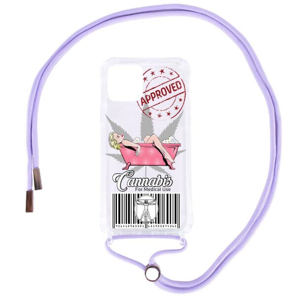 

Чехол TPU Crossbody Street Style для Apple iPhone 12 mini (5.4") Merlin / Сиреневый