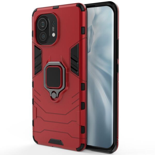 

Ударопрочный чехол Transformer Ring for Magnet для Xiaomi Mi 11 Lite Красный / Dante Red