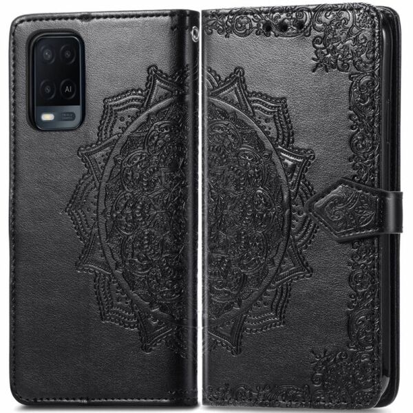 

Кожаный чехол (книжка) Art Case с визитницей для Oppo A54 4G Черный