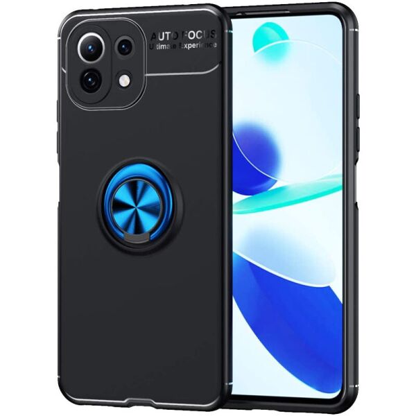

TPU чехол Deen ColorRing под магнитный держатель (opp) для Xiaomi Mi 11 Lite Черный / Синий