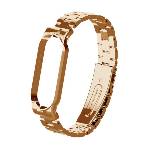 

Mi band 5 / 6 ремешок металлический крупные звенья Rose-gold