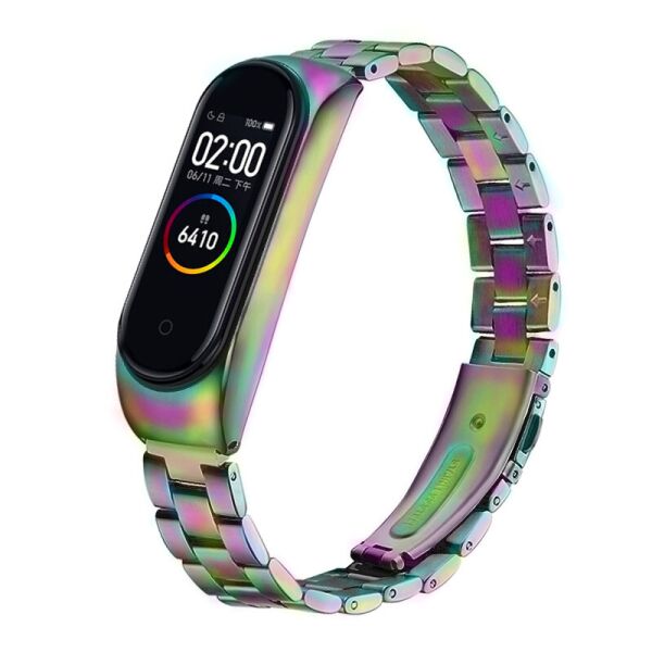 

Металлический ремешок к браслету Mi Band 3 / 4 / 5 / 6 крупные звенья Chameleon