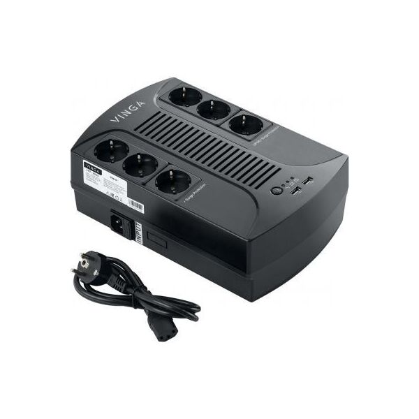 

Пристрій безперебійного живлення Vinga 800VA-PU, 2USB*5V /1A (VPP-800U)