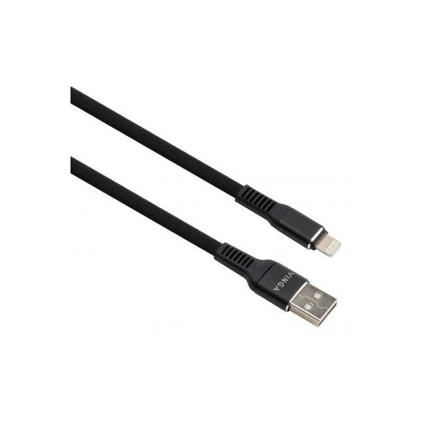 

Дата кабель USB 2.0 AM to Lightning 1.0m flat nylon black Vinga (VCPDCLFNB1BK)