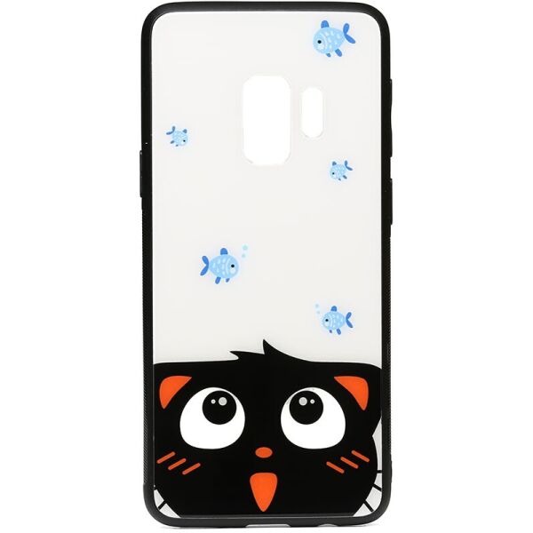 

Чехол-накладка TOTO Cartoon Print Glass Case Samsung Galaxy S9 Cat and fish