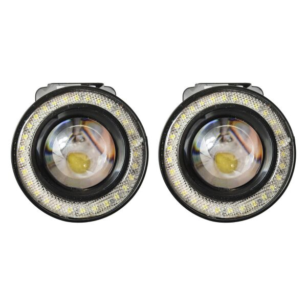 Акция на LED Ангельские глазки! Светящийся ободок габарит + фара с оптической линзой 20W. 7000K. R500 от Allo UA