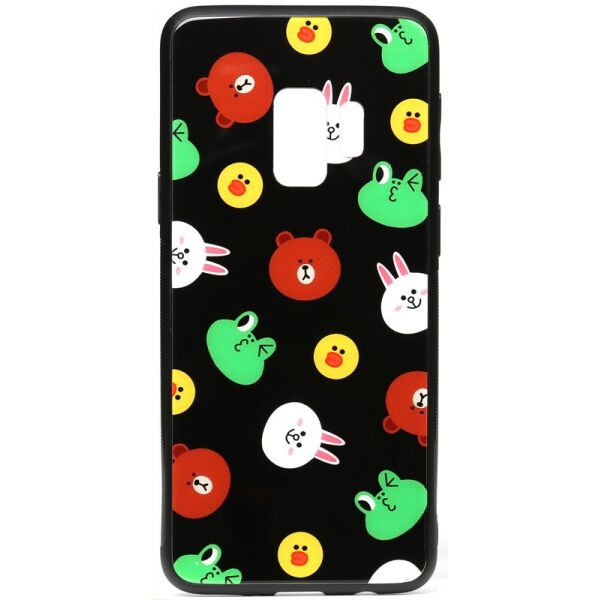 

Чехол-накладка TOTO Cartoon Print Glass Case Samsung Galaxy S9 Line friends Black