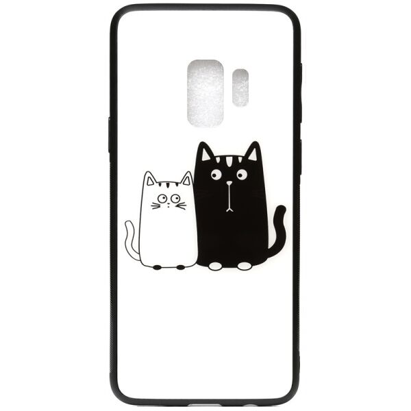 

Чехол-накладка TOTO Cartoon Print Glass Case Samsung Galaxy S9 Cats White/Black