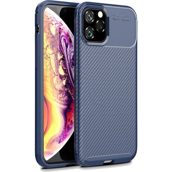 

Чехол-накладка Ipaky Carbon Fiber Series/Soft TPU Case Apple iPhone 11 Pro Navy Blue