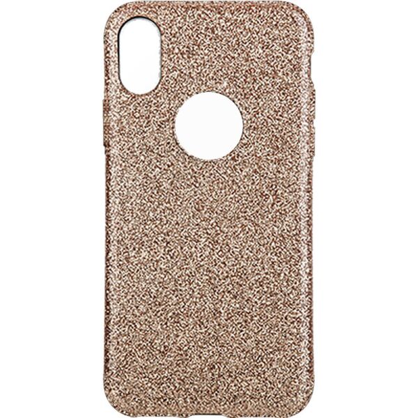 

Чехол-накладка TOTO 2 in1 tpu + glitter paper case iPhone X Gold