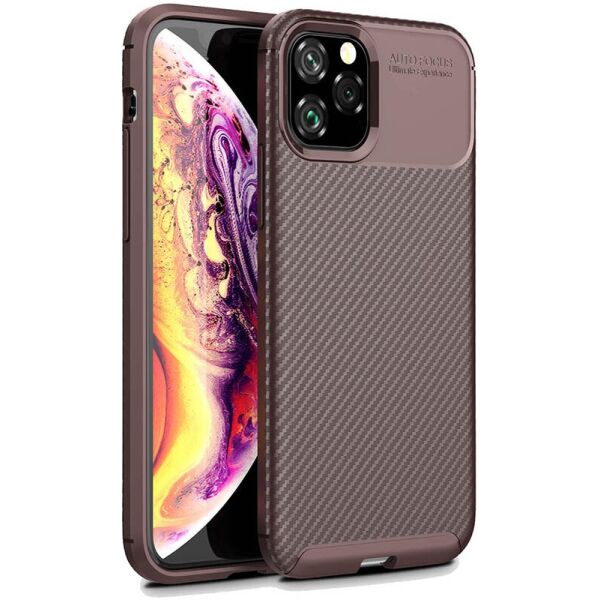 

Чехол-накладка Ipaky Carbon Fiber Series/Soft TPU Case Apple iPhone 11 Pro Coffee