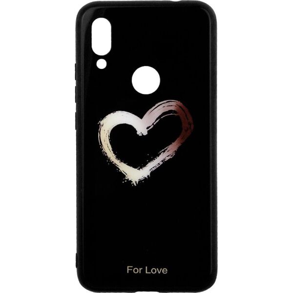 

Чехол-накладка TOTO Glass Fashionable Case Xiaomi Redmi Note 7 Heart on Black