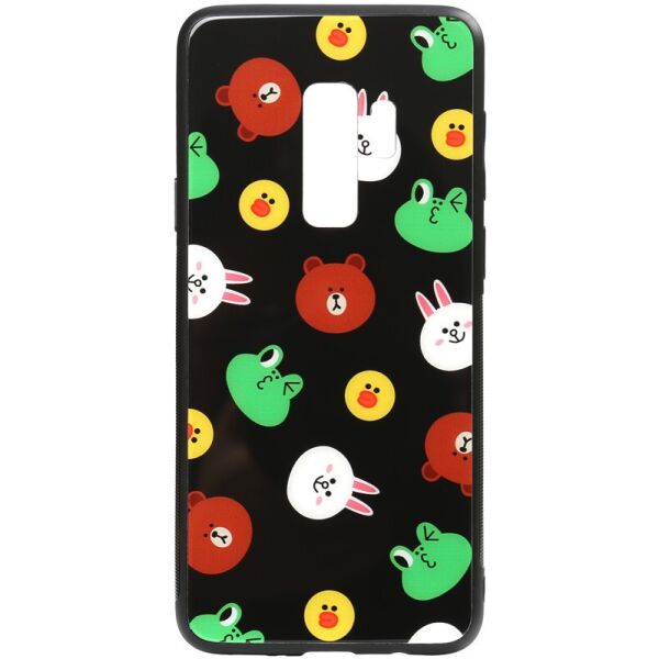 

Чехол-накладка TOTO Cartoon Print Glass Case Samsung Galaxy S9+ Line friends Black