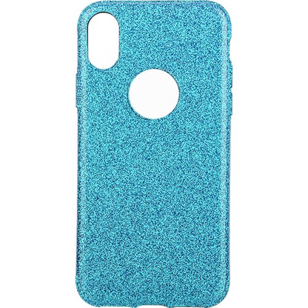 

Чехол-накладка TOTO 2 in1 tpu + glitter paper case iPhone X Blue