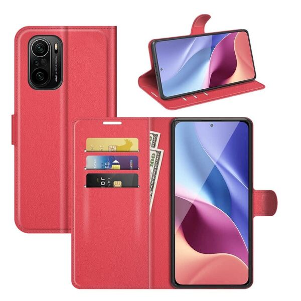 

Чехол-книжка Litchie Wallet для Poco F3 / Redmi K40 / K40 Pro Red