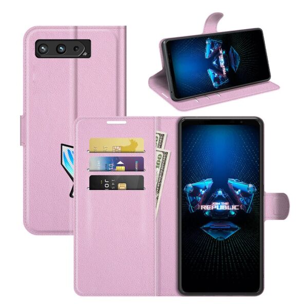 

Чехол-книжка Litchie Wallet для Asus Rog Phone 5 Pink