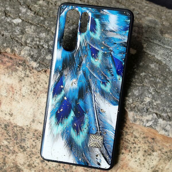 

Чехол Epoxy Case для Huawei P30 Pro Blue Feather