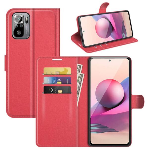 

Чехол-книжка Litchie Wallet для Xiaomi Redmi Note 10 / Note 10S Red