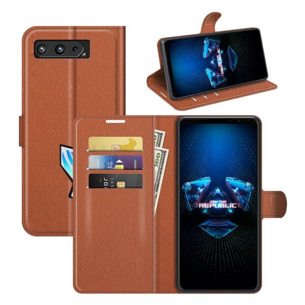 

Чехол-книжка Litchie Wallet для Asus Rog Phone 5 Brown