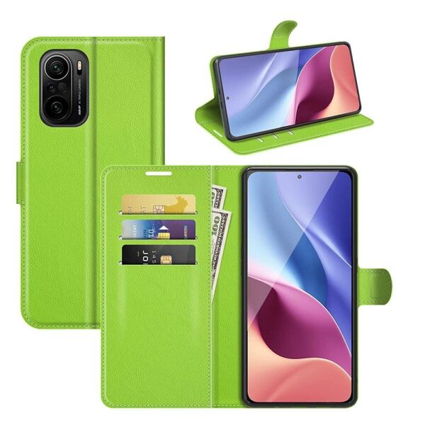 

Чехол-книжка Litchie Wallet для Poco F3 / Redmi K40 / K40 Pro Green