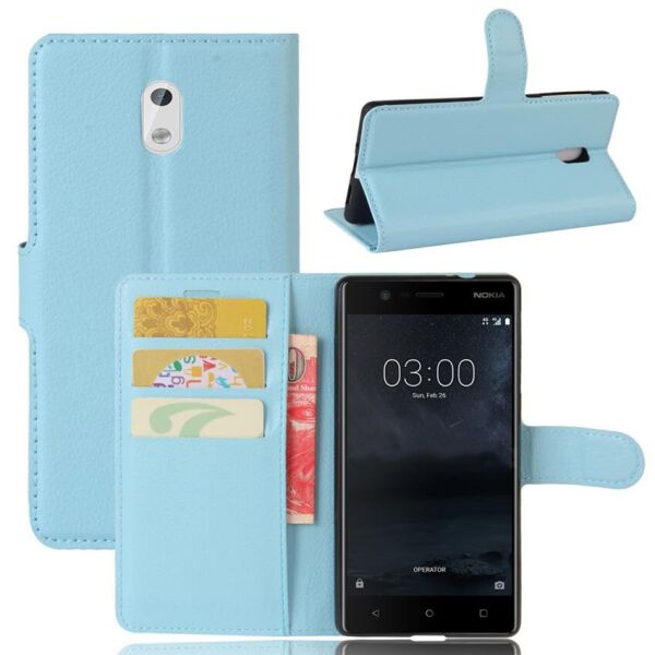 

Чехол-книжка Litchie Wallet для Nokia 3 Голубой