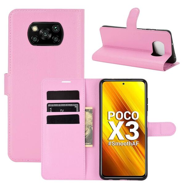 Чехол-книжка Litchie Wallet для Poco X3 / X3 NFC / X3 Pro Pink