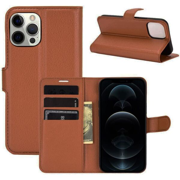 

Чехол-книжка Litchie Wallet для Apple iPhone 12 Pro Max Brown