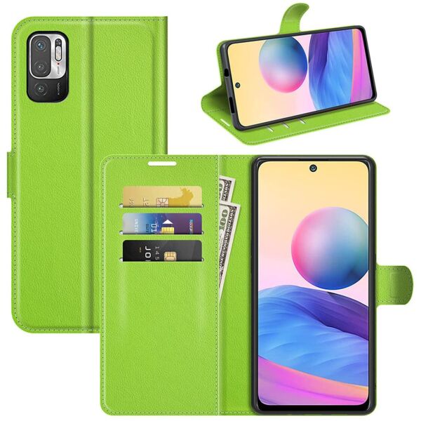 

Чехол-книжка Litchie Wallet для Xiaomi Redmi Note 10 5G Green