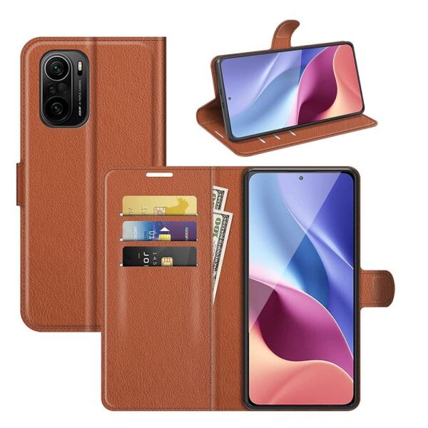 

Чехол-книжка Litchie Wallet для Poco F3 / Redmi K40 / K40 Pro Brown