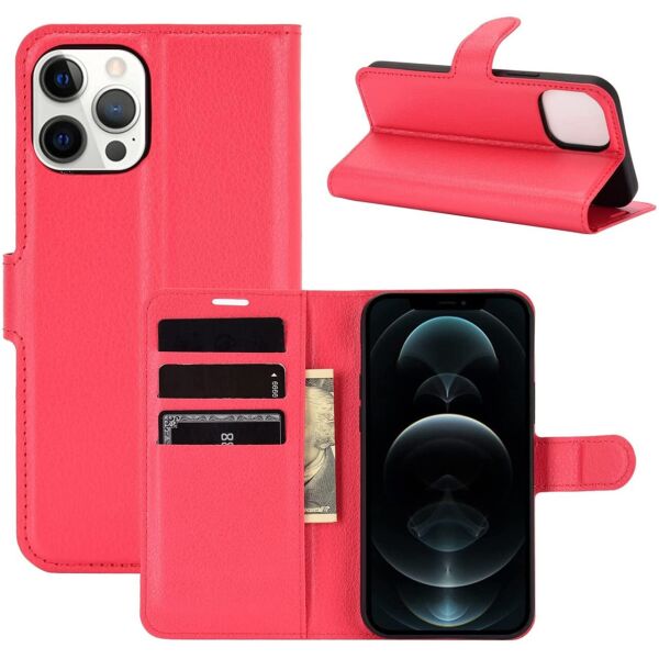 

Чехол-книжка Litchie Wallet для Apple iPhone 12 / 12 Pro Red