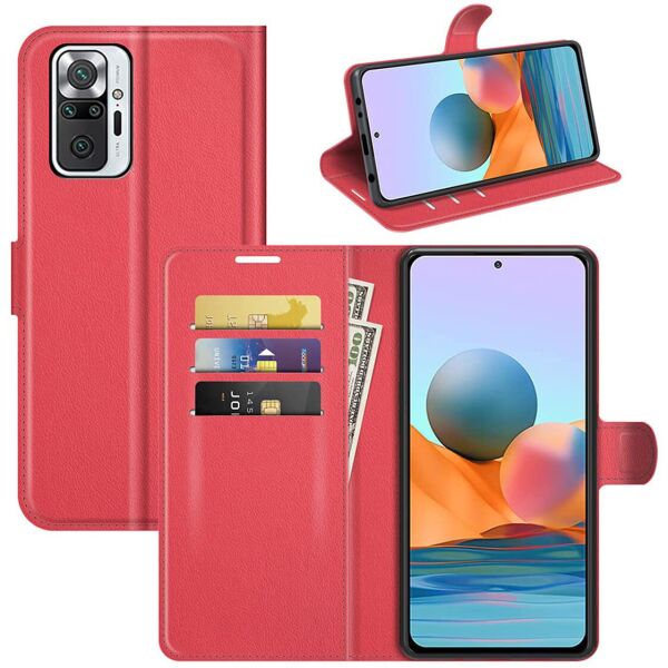

Чехол-книжка Litchie Wallet для Xiaomi Redmi Note 10 Pro Red